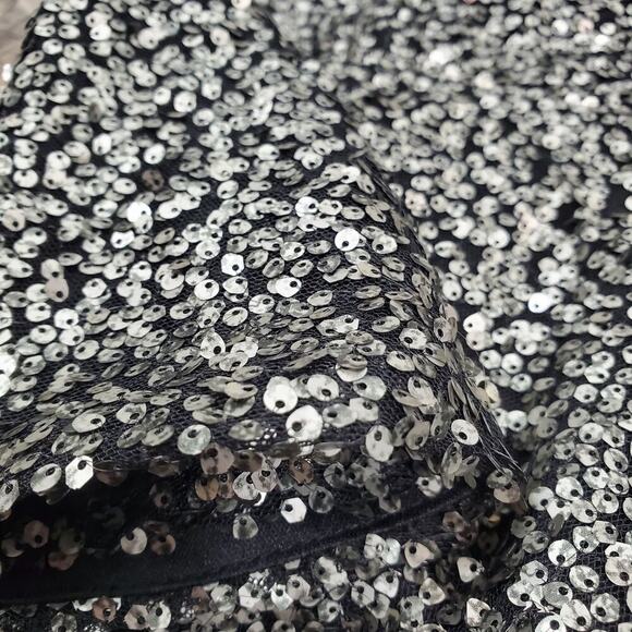 Foreign Exchange Silver Sequin Babydoll Top Size Small NWT Cocktail Glam Evening - Picture 10 of 10